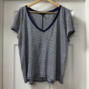 Paige Zaya Tee Dark Ink Blue/White Short Sleeve, size XL